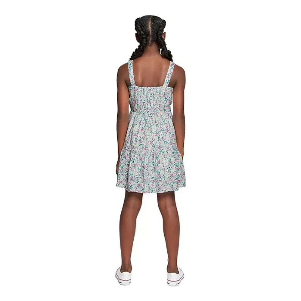 Gap Kids Girls Floral Woven Summer Dress Square Neck Sleeveless XL 14/16